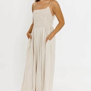 Josefina Smocked Maxi Dress in Natural